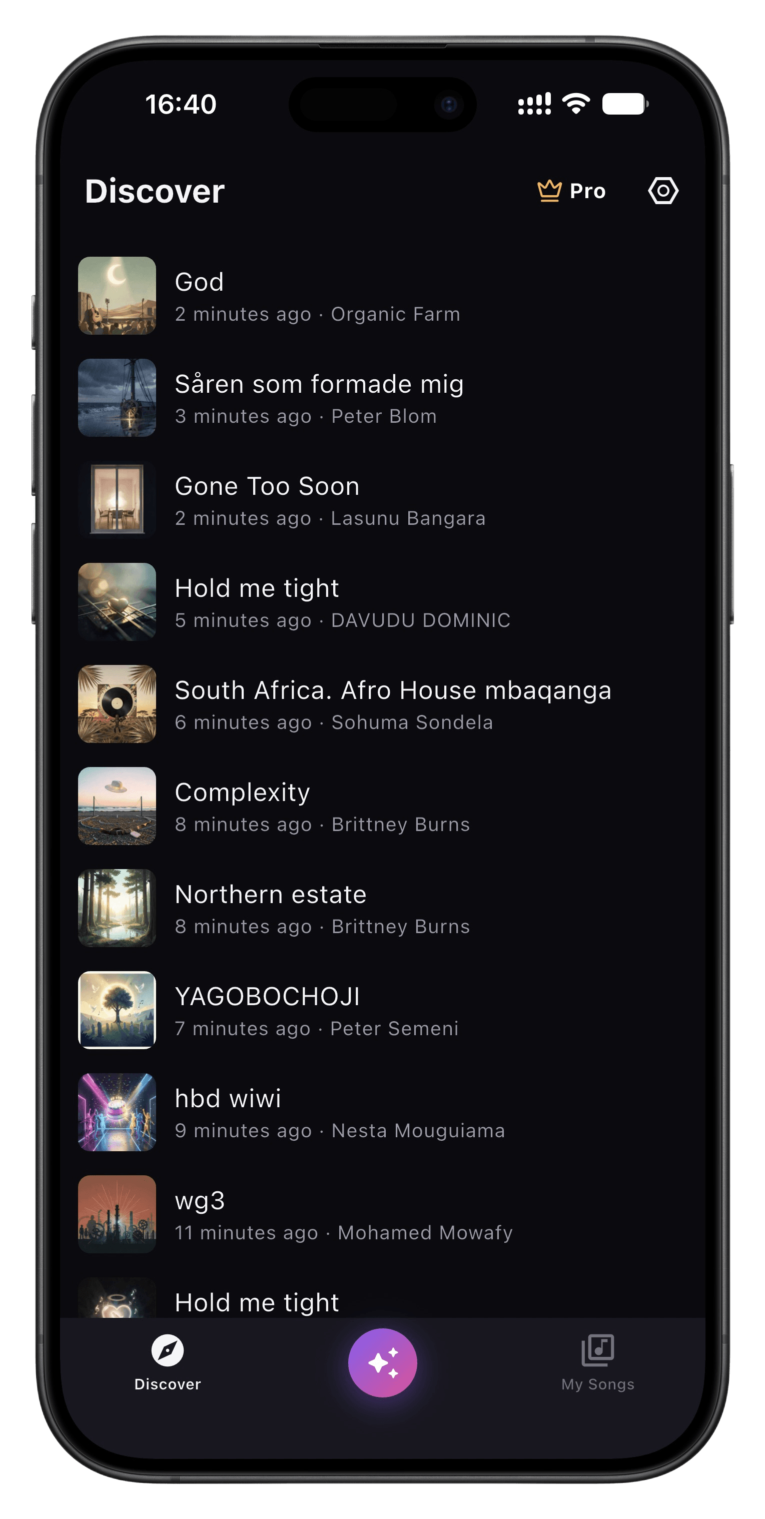 Lyrics into Song app
